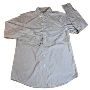 Dockers Mens Long Sleeve Stripped Button-Down Shirt Gray/white Size medium